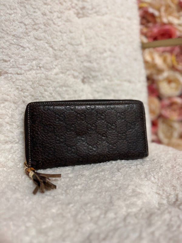 Gucci Leather Wallet Brown with Logo