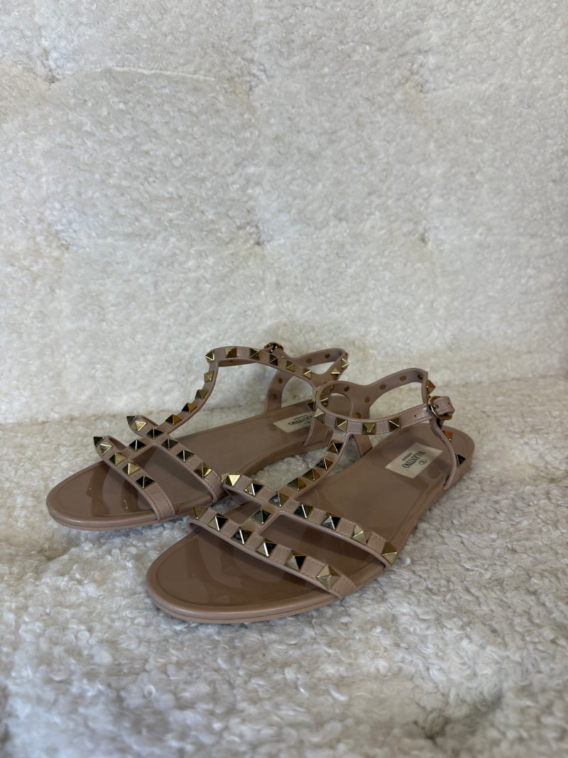 Valentino Rockstud Sandals Nude Sz. 38 EU