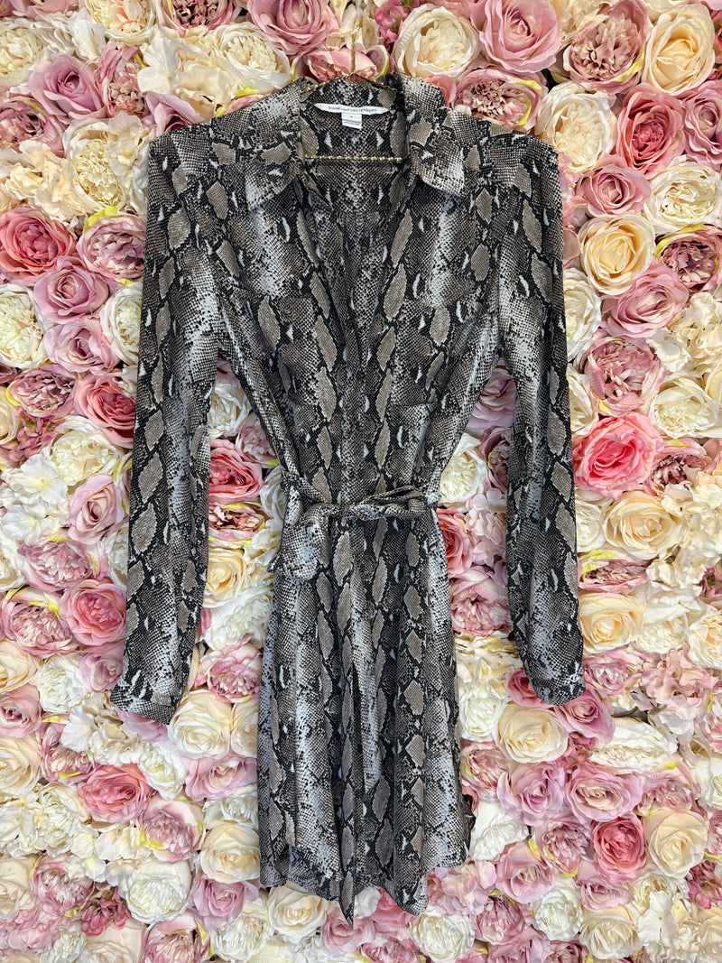 Diane von Furstenberg Snake Print Dress Brown Multi Sz. XS