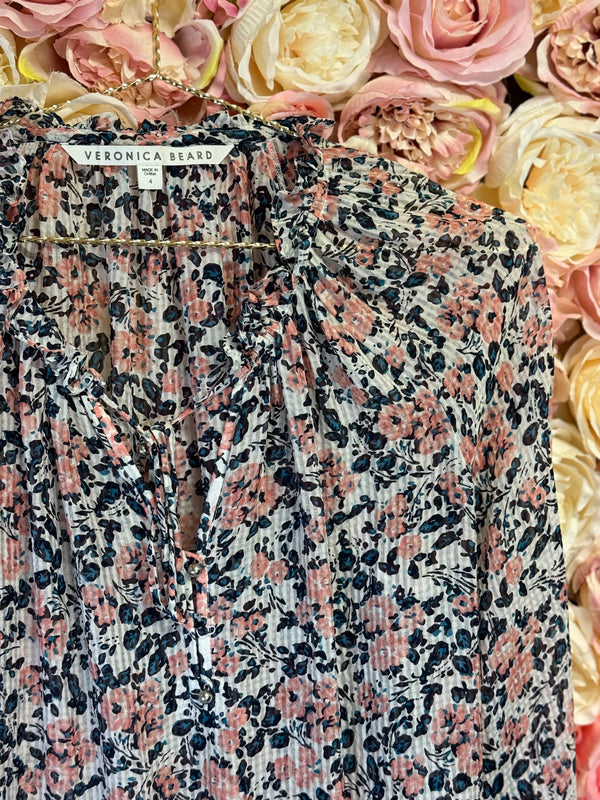 Veronica Beard Blouse Light Pink Multi Sz. S