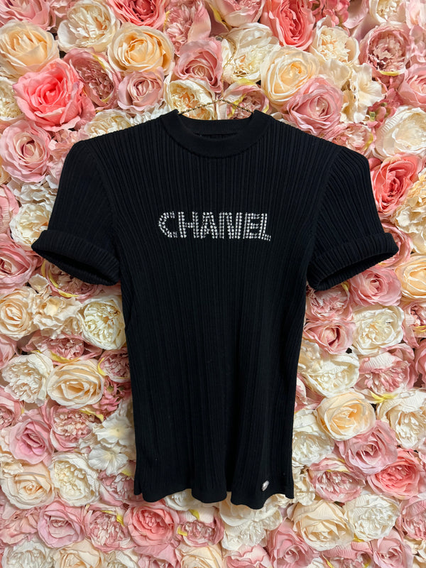Chanel T-Shirt Black White