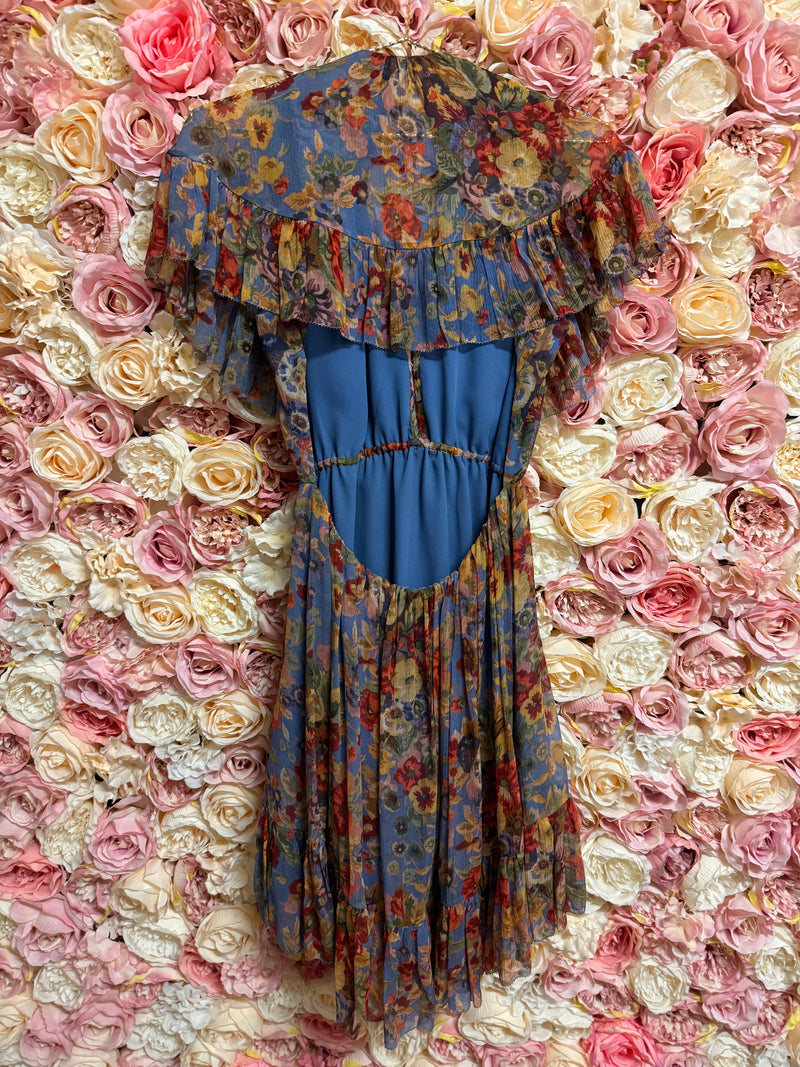 Zimmermann Silk Dress Blue Multi Floral