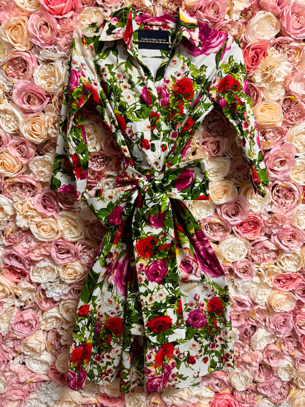 Samantha Sung Cotton Dress Floral Multi