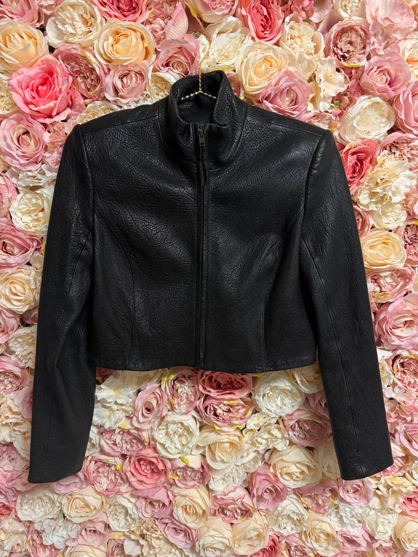 Theory short leather Jacket Black