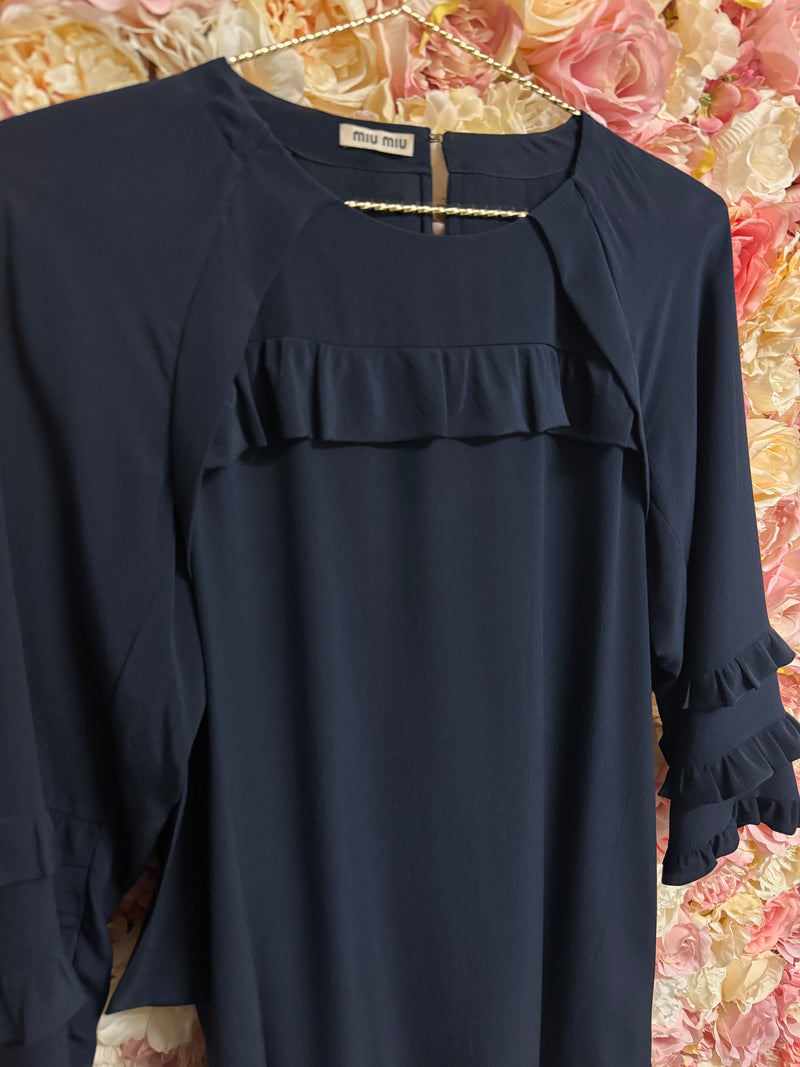 Miu Miu Silk Blouse Dark Blue