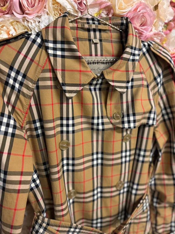 Burberry Classic Check Pattern Trenchcoat Beige Multi