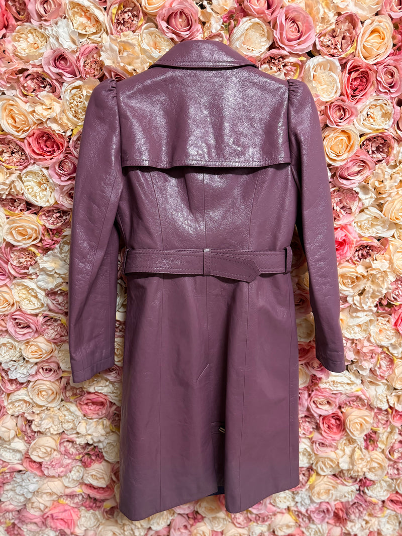Louis Vuitton Runway Leather Coat Purple