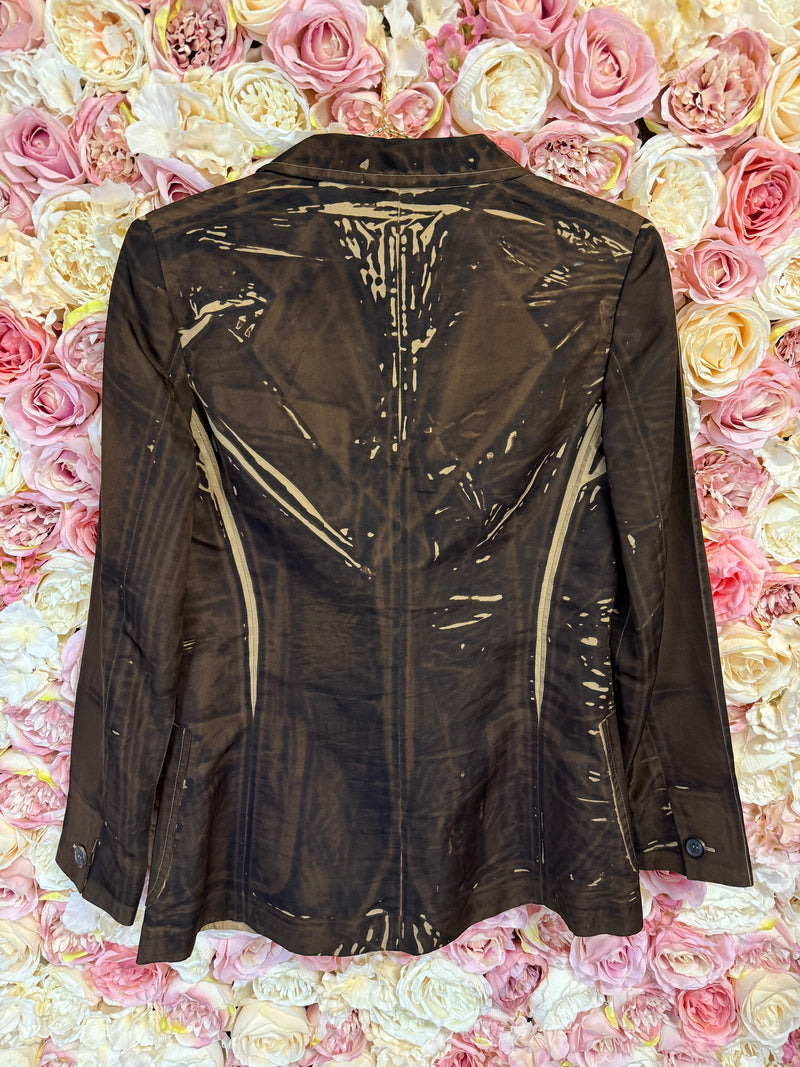 Prada thin Blazer S/S 2005 Brown Multi Sz. 38 DE