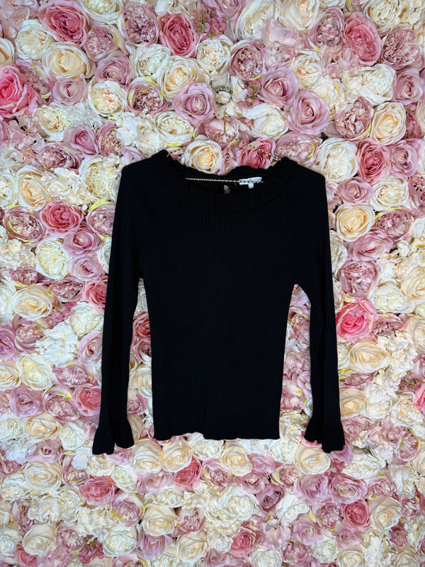 Ann&Line Sweater with Ruffles Black Sz. 36 DE