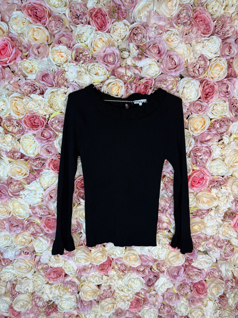 Ann&Line Sweater with Ruffles Black Sz. 36 DE