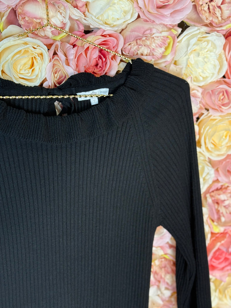 Ann&Line Sweater with Ruffles Black Sz. 36 DE