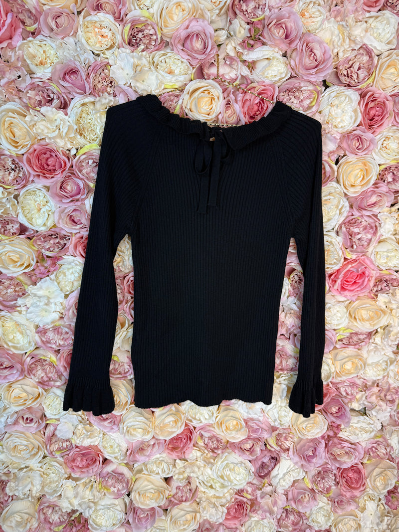 Ann&Line Sweater with Ruffles Black Sz. 36 DE