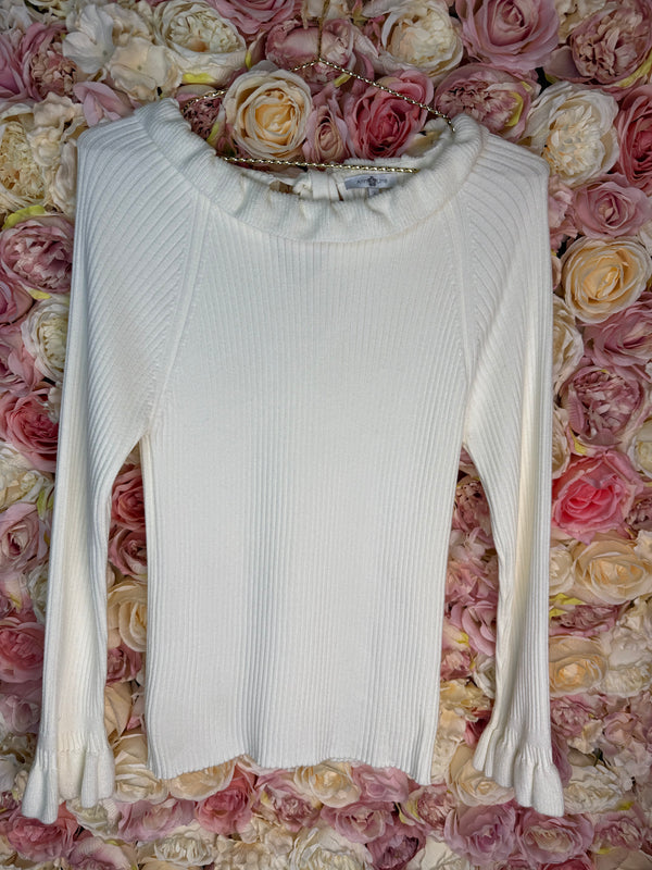 Ann&Line Sweater with Ruffles Cream Sz. 38 DE