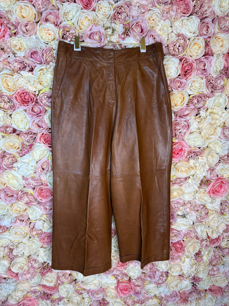 Arma Leather Pants Cognac Sz. 40 DE