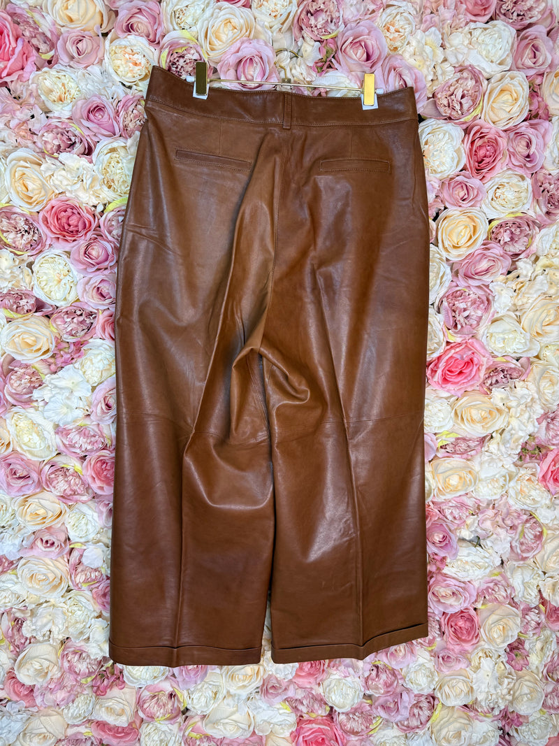 Arma Leather Pants Cognac Sz. 40 DE