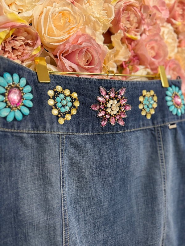 Escada Sport Jeans Skirt with Gemstones
