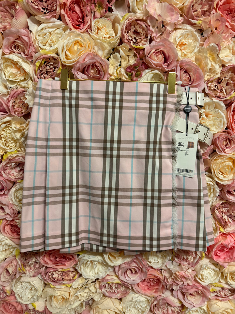 Burberry Skirt Check Pattern Light Pink Multi