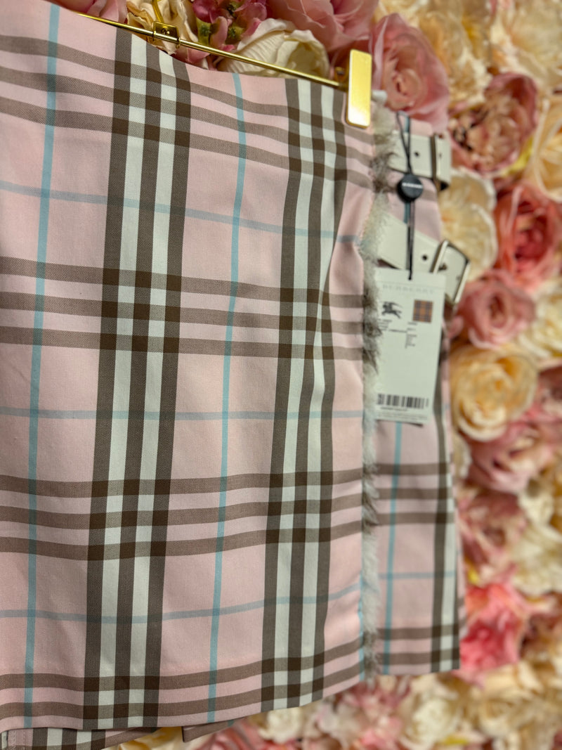 Burberry Skirt Check Pattern Light Pink Multi