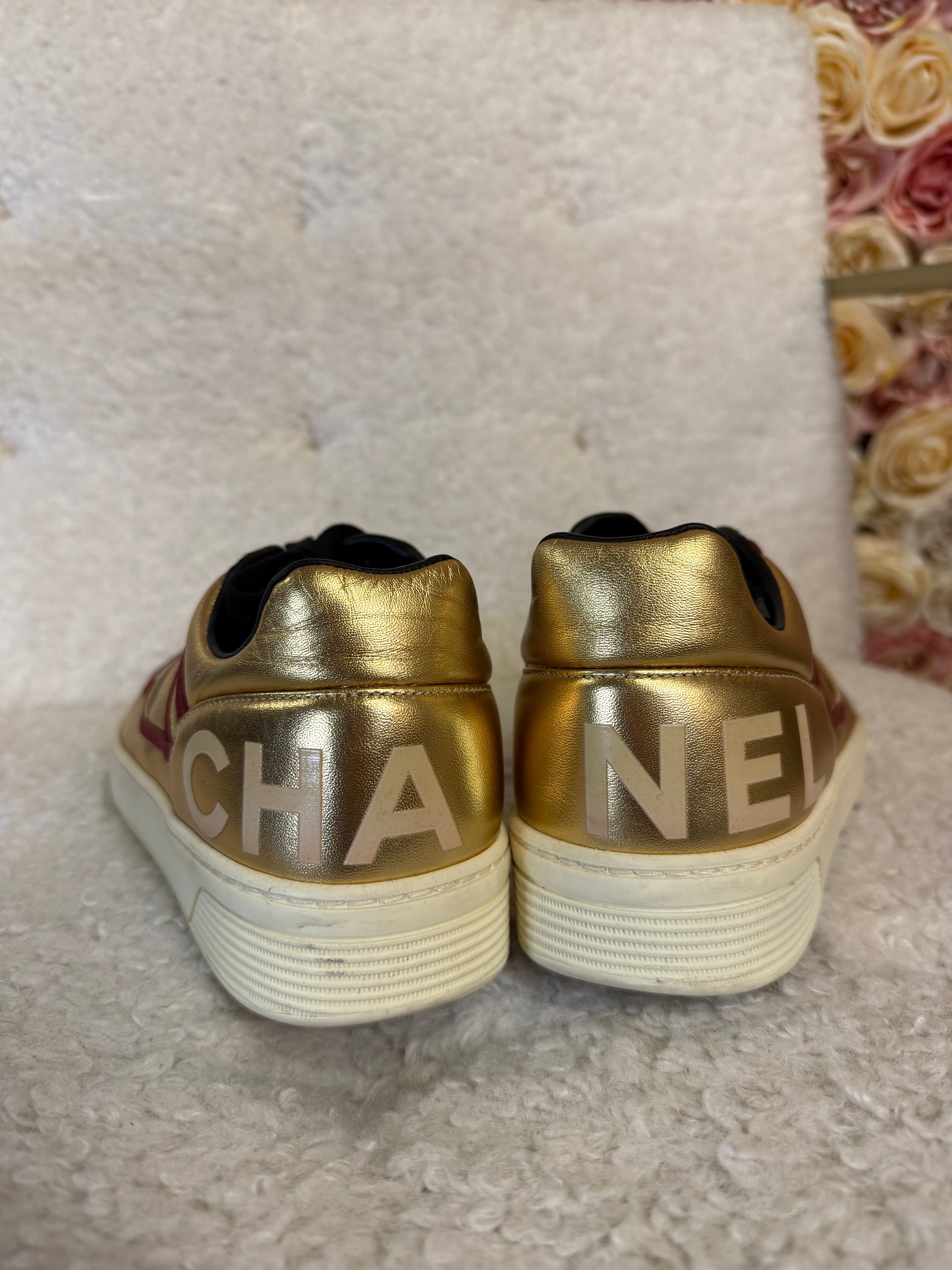 Chanel Gold Sneakers