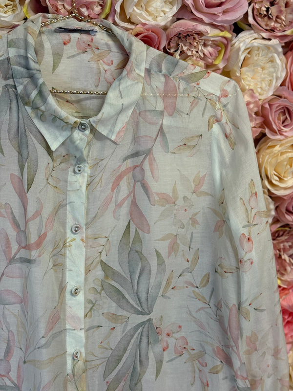 Dahlia Bianca Light Coat Cream Multi Sz. M/L