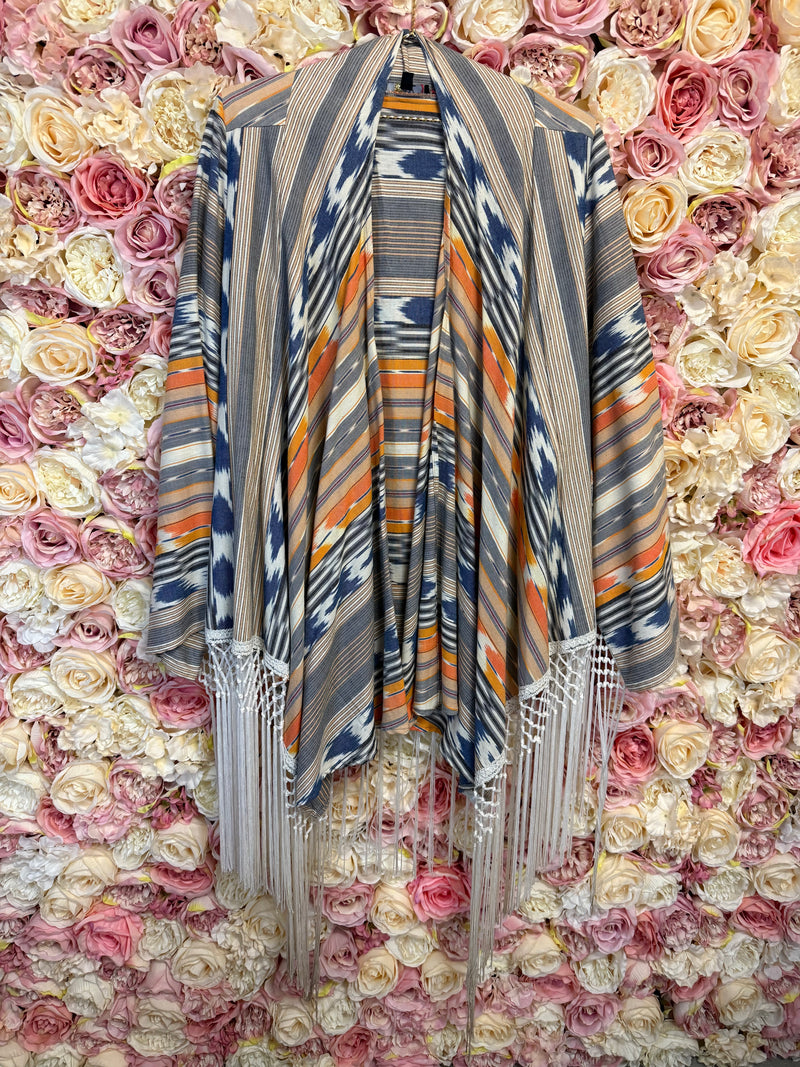 Sky Jacket with Fringes Multi Sz. S