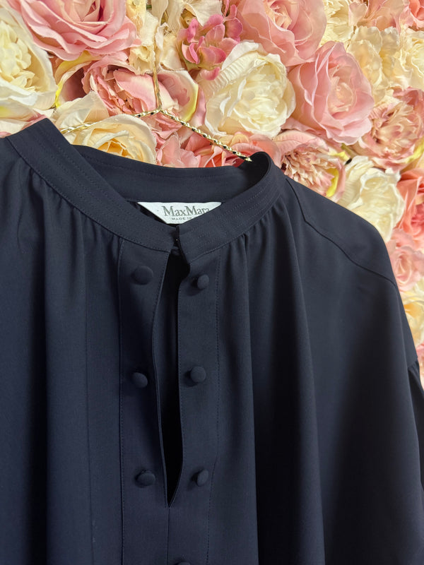Max Mara Oversized Cotton Blouse Blue No Size