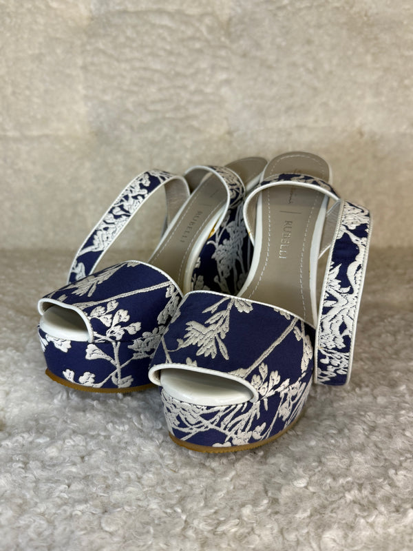 Santoni Wedges Blue White