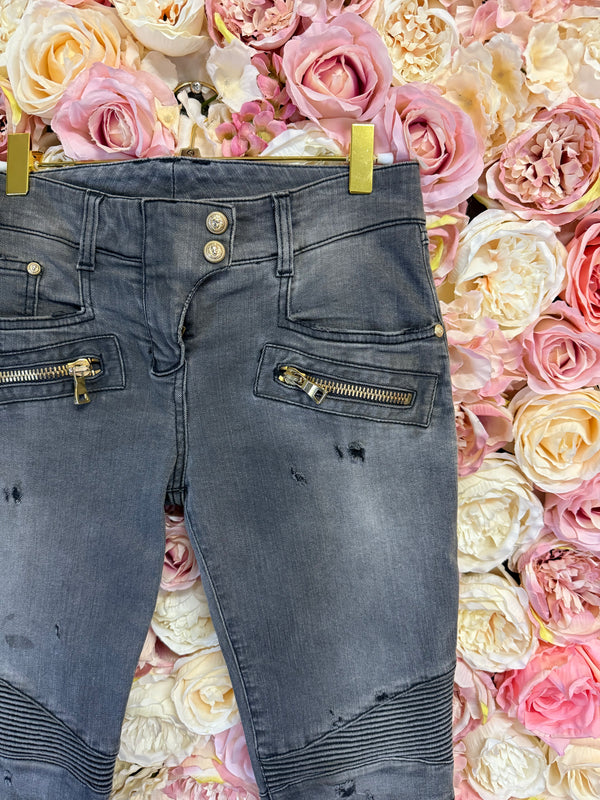 Balmain Jeans Grey with holes