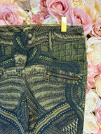 Balmain Jeans Green Brownish Pattern