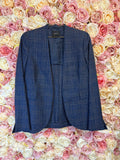 Akris Classic Blazer Check Pattern Blue