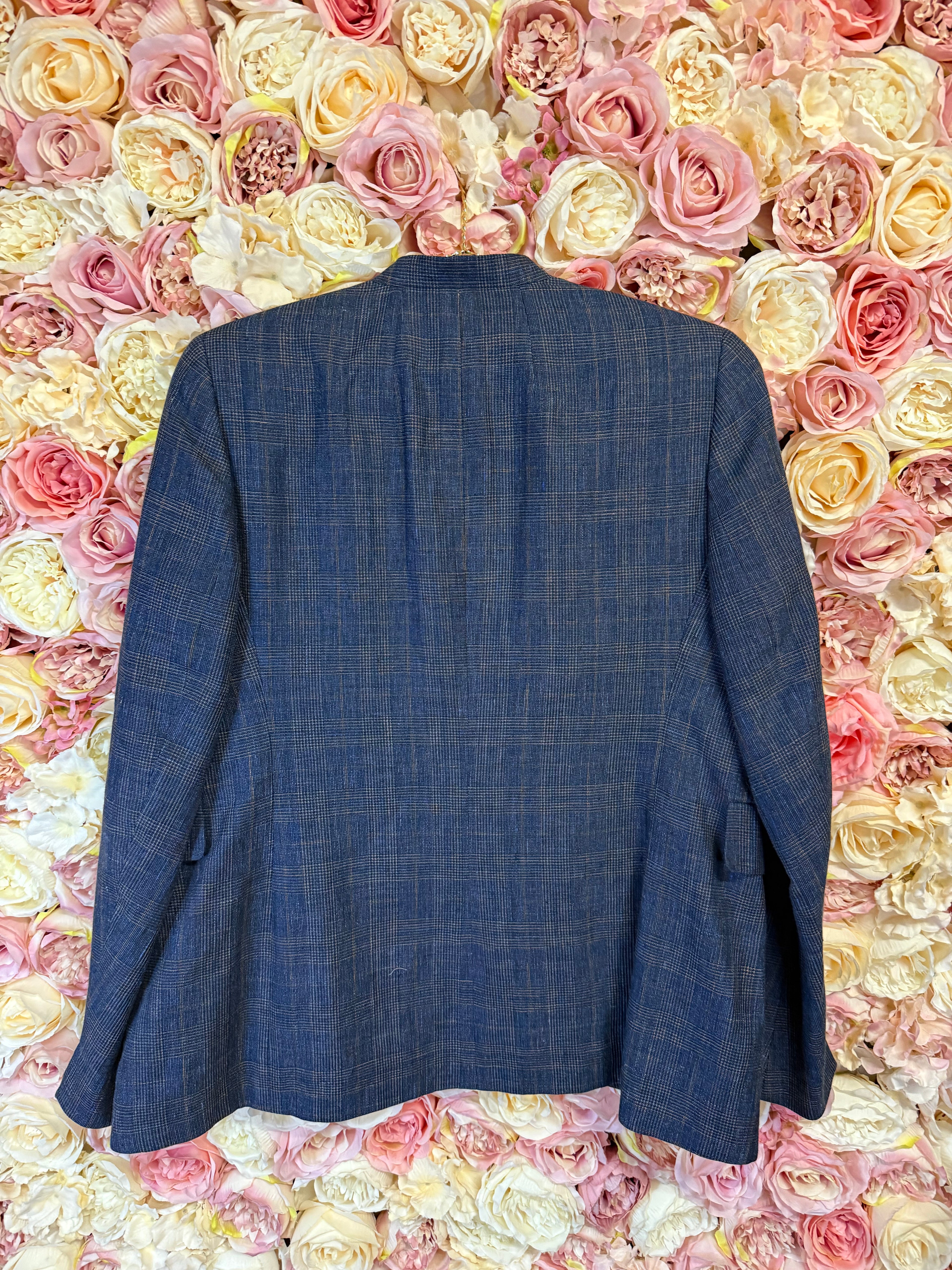 Akris Classic Blazer Check Pattern Blue