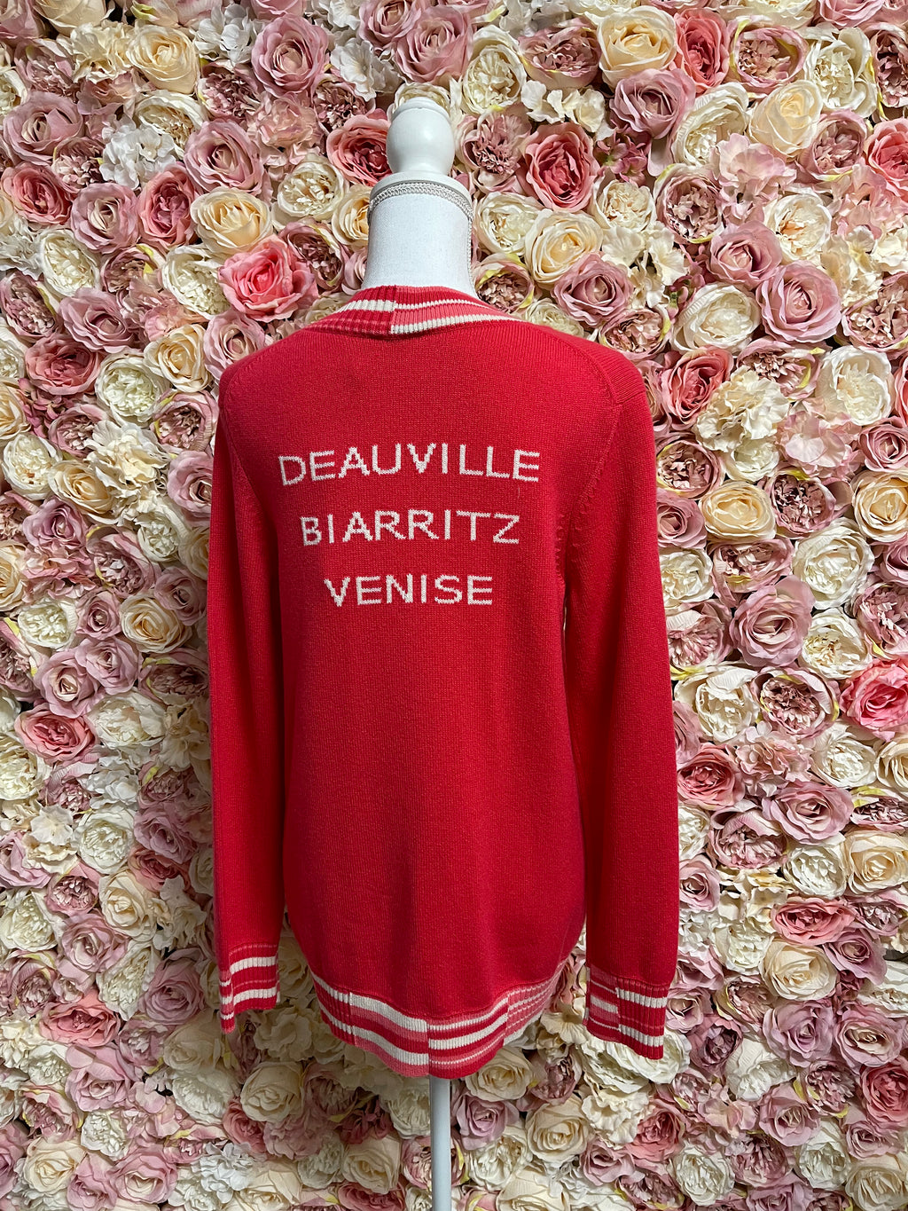 Chanel Cashmere Cardigan Pink White