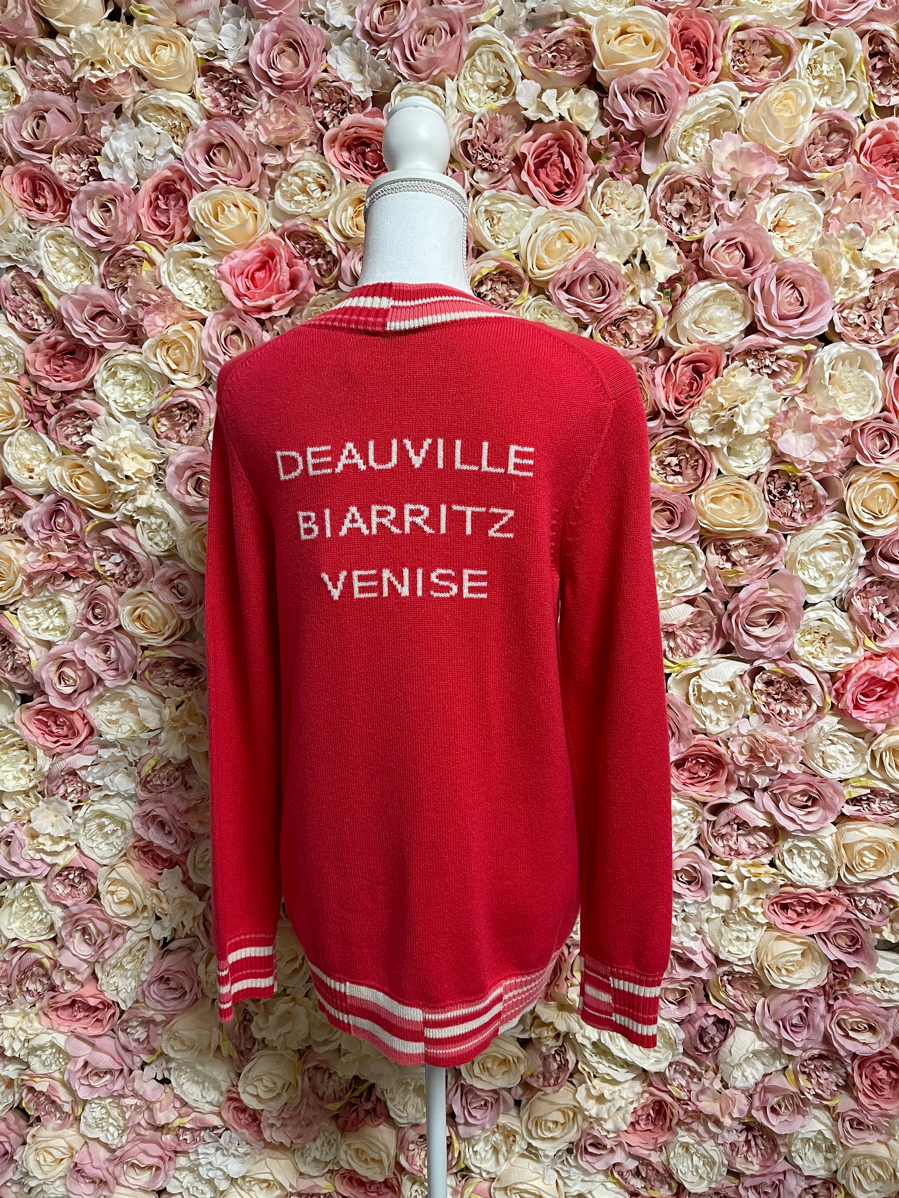 Chanel Cashmere Cardigan Pink White