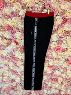 Miu Miu Cotton Sweatpants Logo Side Bands In Black,red,white Visit
