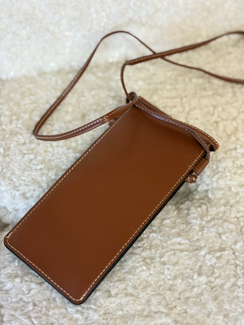 Celine Leather Sunglasses Case / Clutch Brown