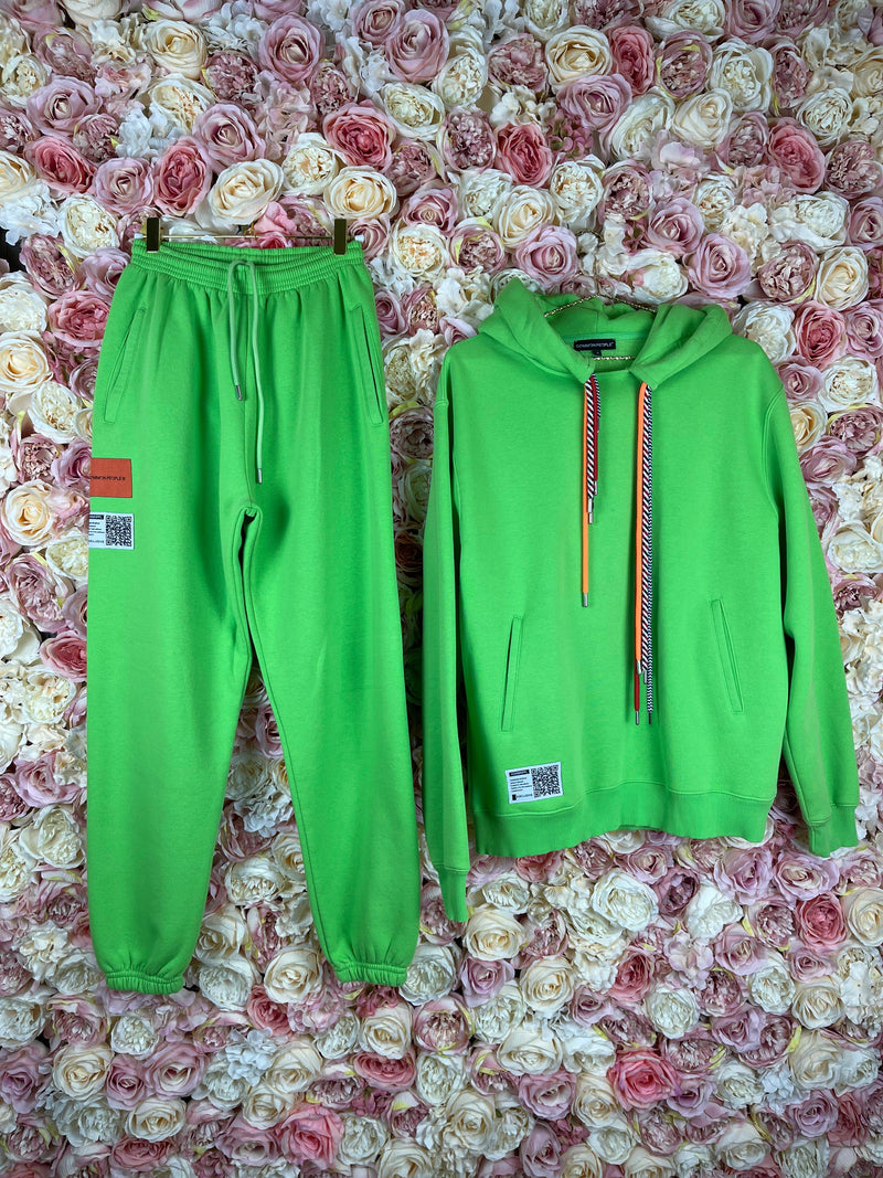Common People Sweat Set Neon Green Sz. S