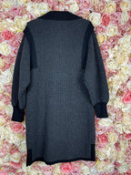 Akris Cashmere Knit Cardigan Grey Black Sz. 42 DE