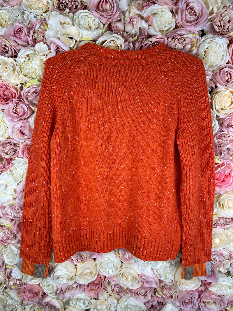 Akris Cashmere Round Neck Sweater Orange Sz. 36 DE