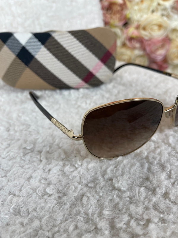 Burberry Sunglasses Gold Brown
