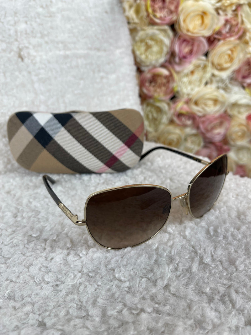 Burberry Sunglasses Gold Brown