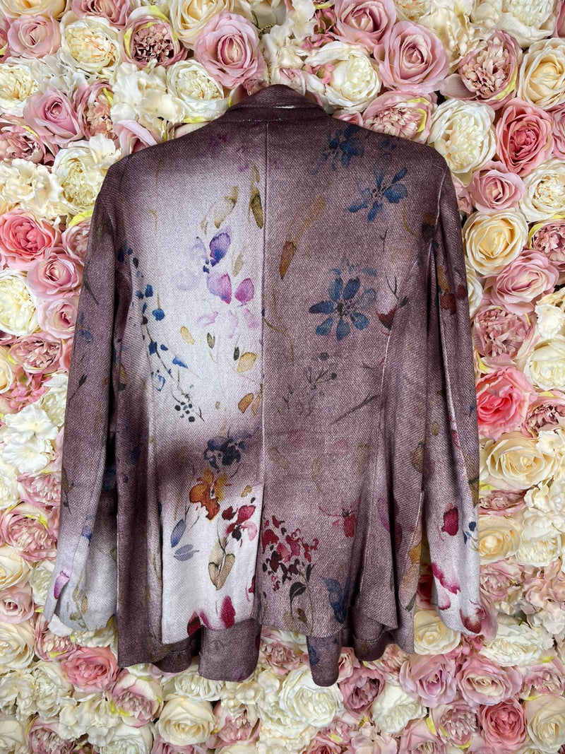 Avant Toi Linen Cotton Thin Blazer Aubergine Multi Sz. L