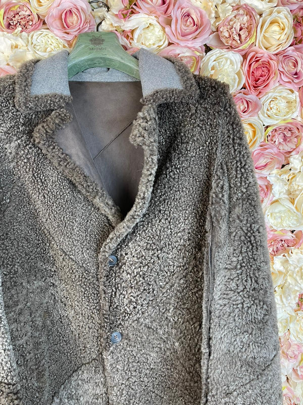 Frauenschuh Reversible Lambskin Coat Dark Taupe Sz. L