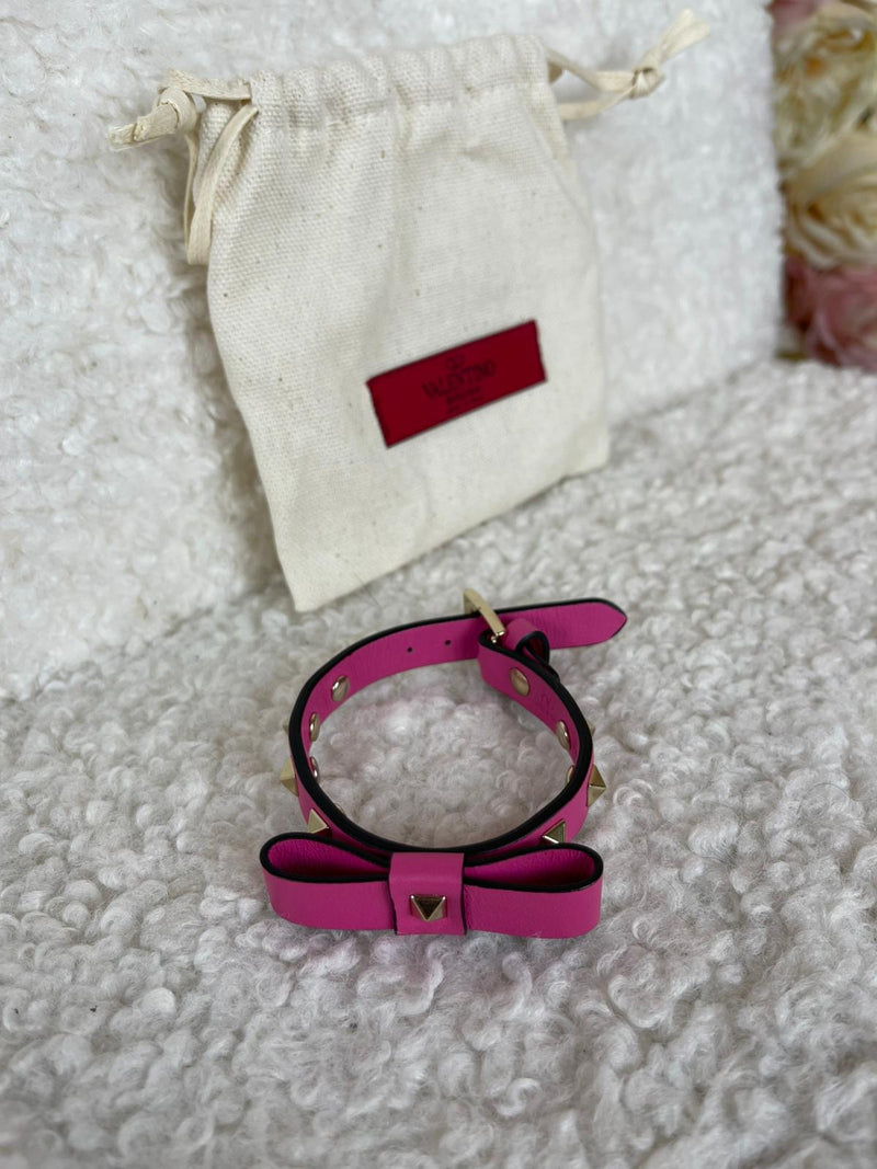 Valentino Leather Bracelet Pink