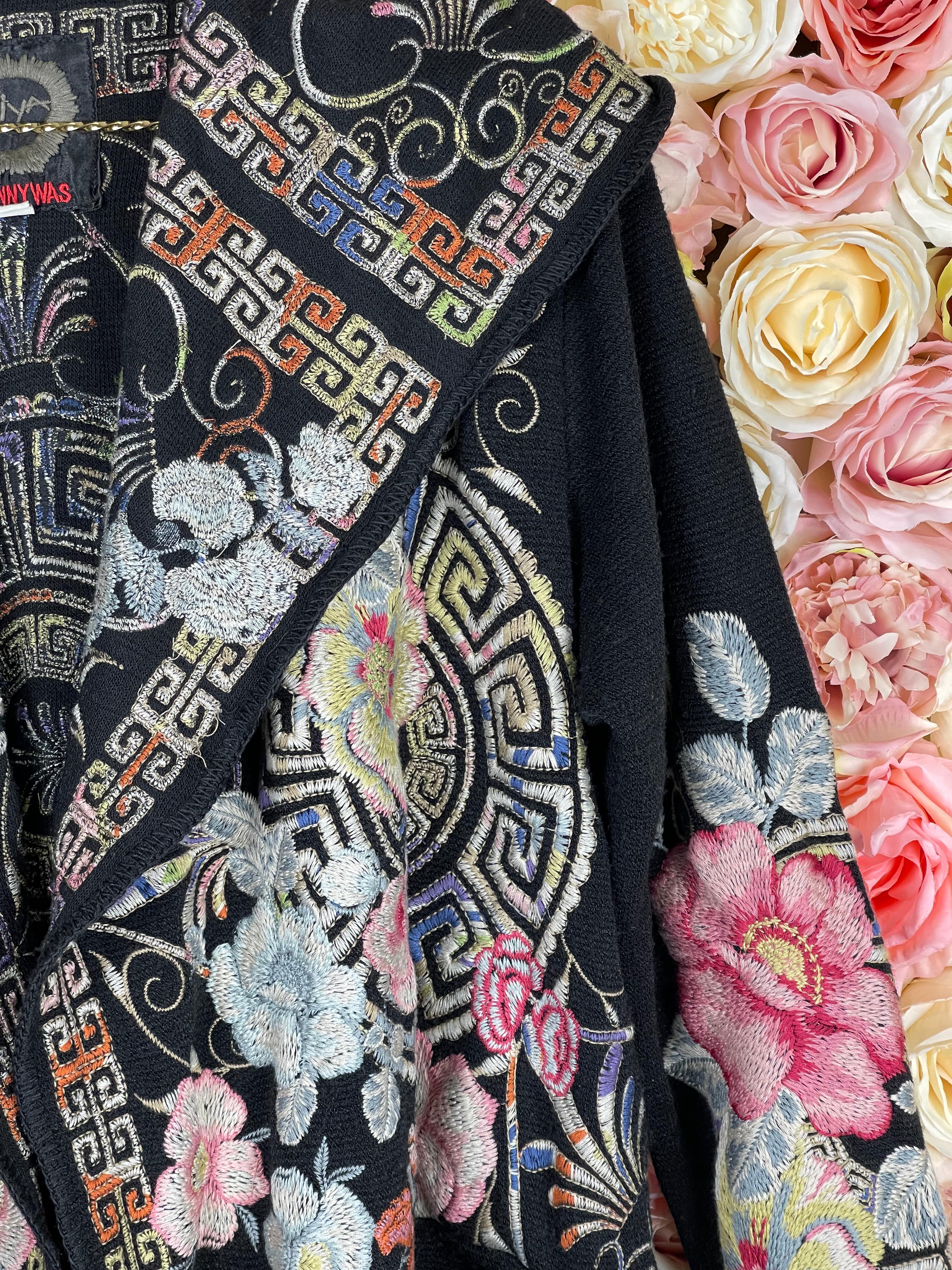 Johnny Was Kimono Black Multi Sz. L