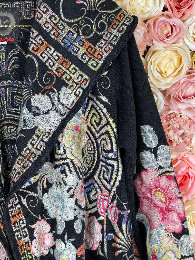 Johnny Was Kimono Black Multi Sz. L