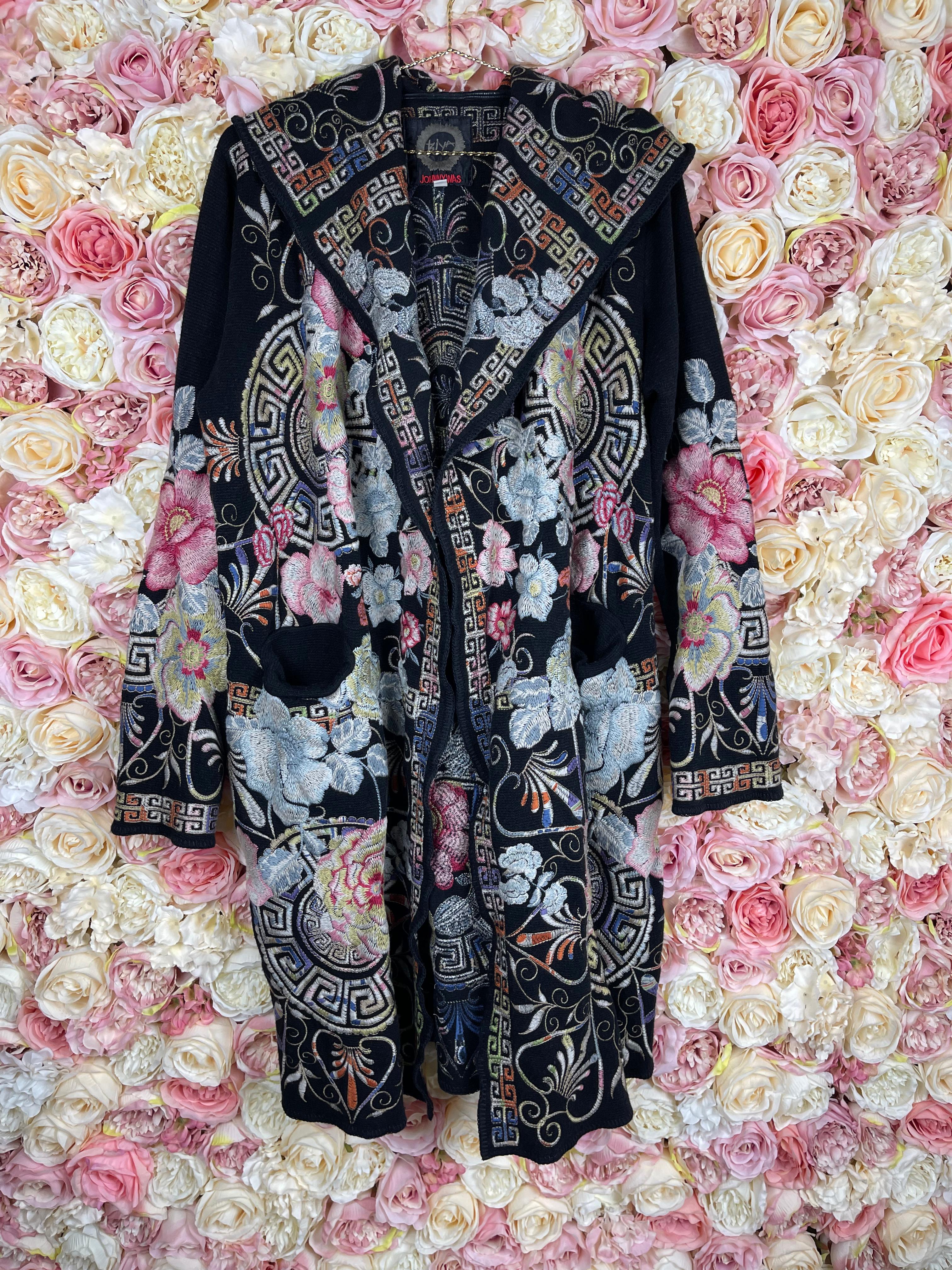 Johnny Was Kimono Black Multi Sz. L