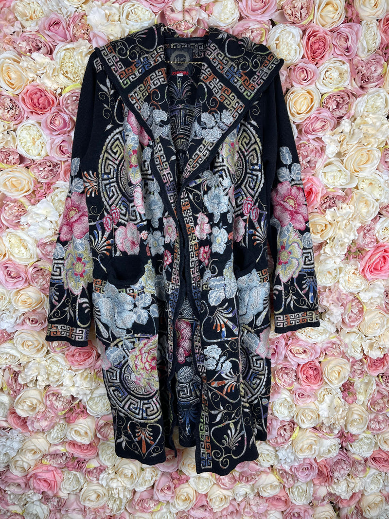 Johnny Was Kimono Black Multi Sz. L