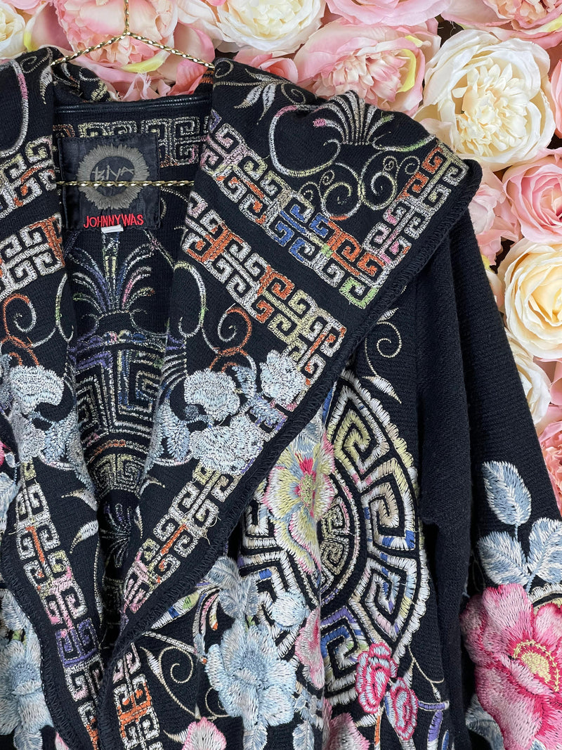 Johnny Was Kimono Black Multi Sz. L