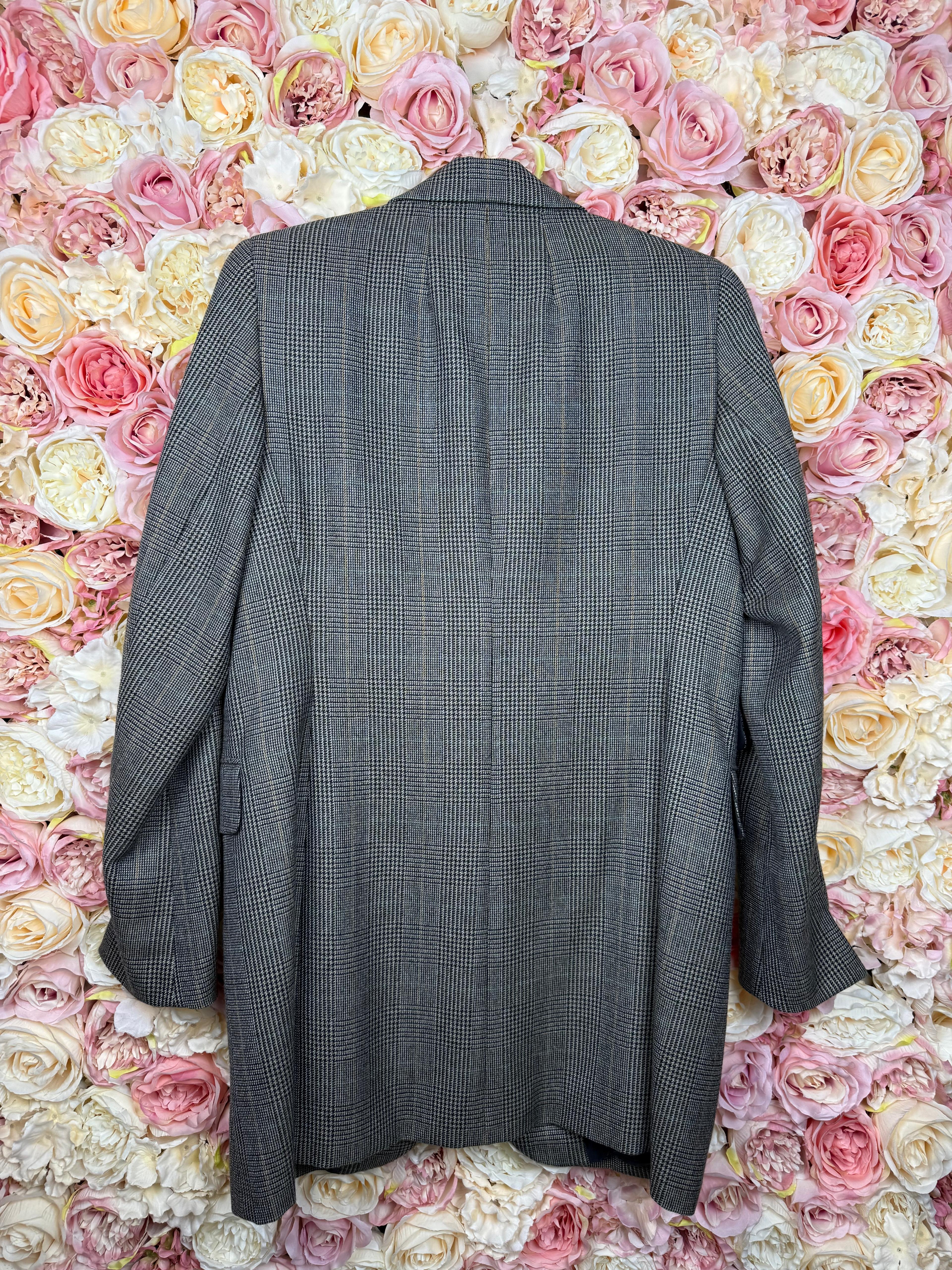 Akris Long Blazer Check Pattern