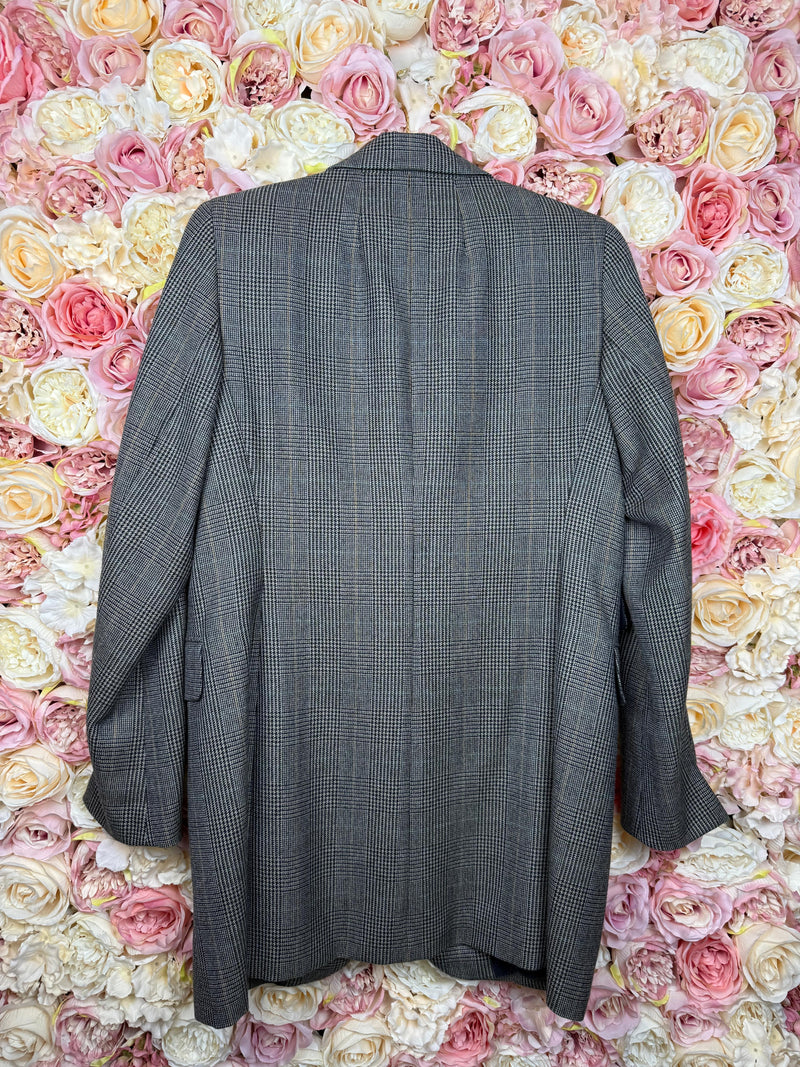 Akris Long Blazer Check Pattern